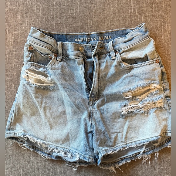 American Eagle Outfitters Pants - American Eagle 77 Outfitters Light Blue Distressed Denim Shorts